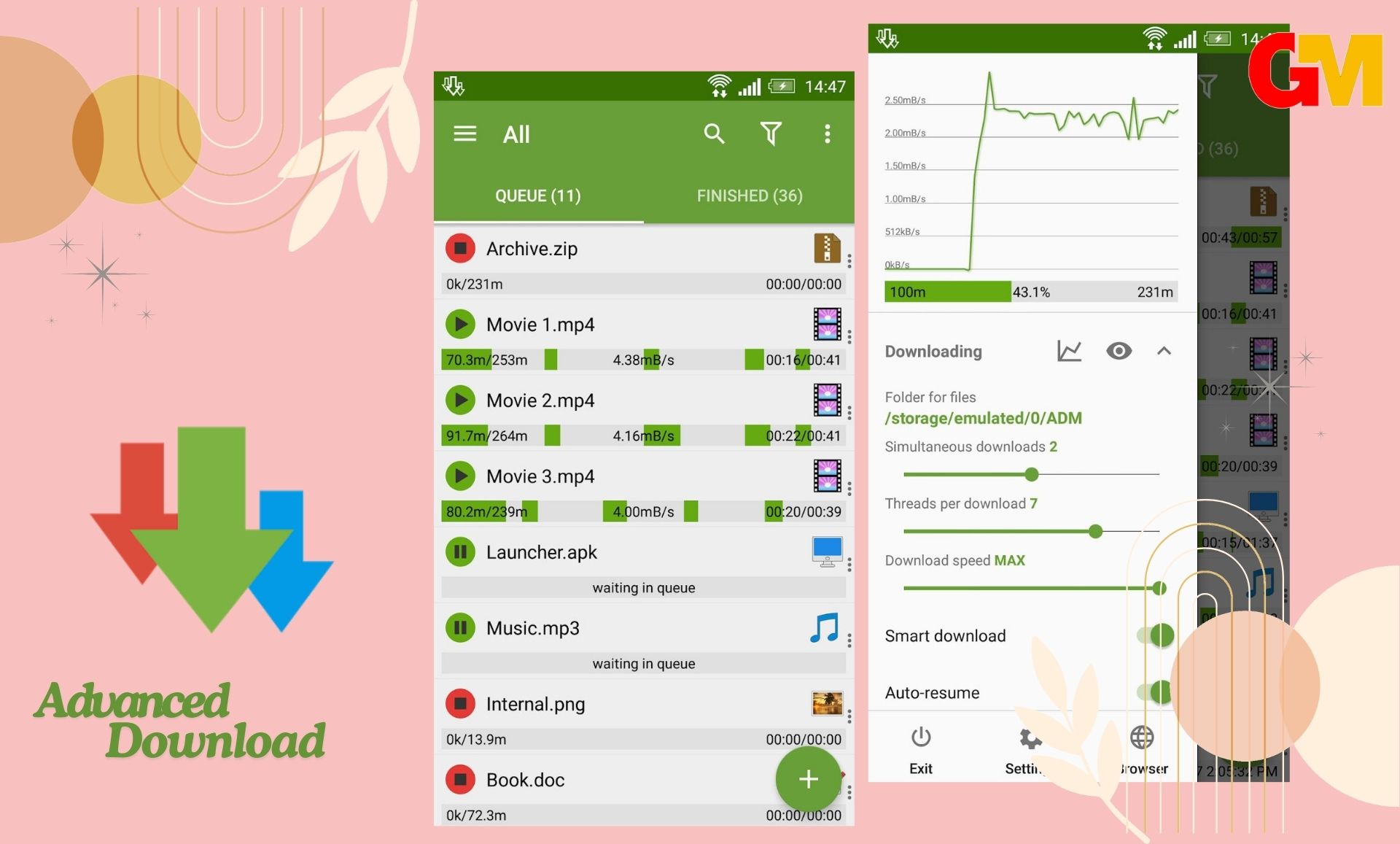 تحميل تطبيق ADM Pro مهكر APK اخر اصدار مجانا