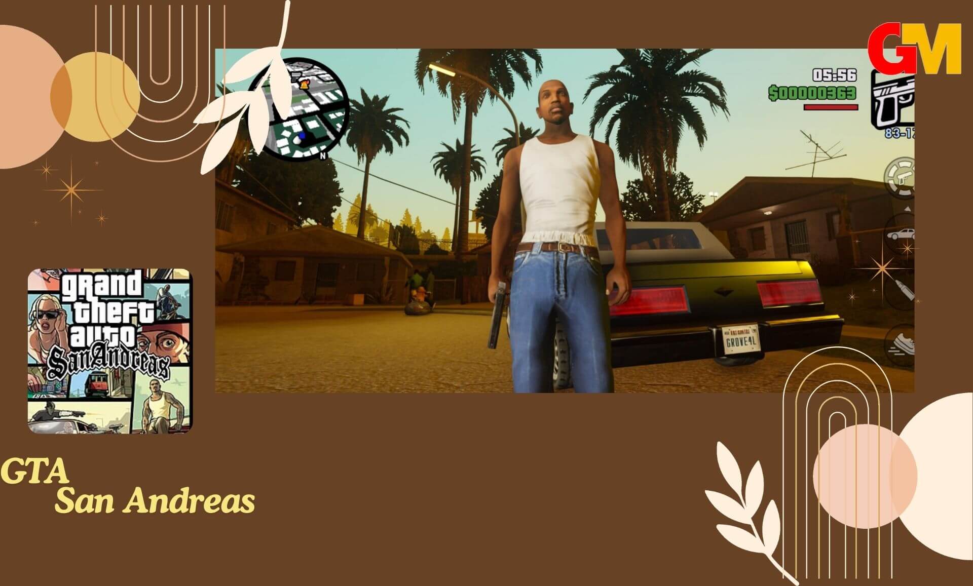 Pull out gta san andreas game in with a small size of 200MB for Android Apk OK